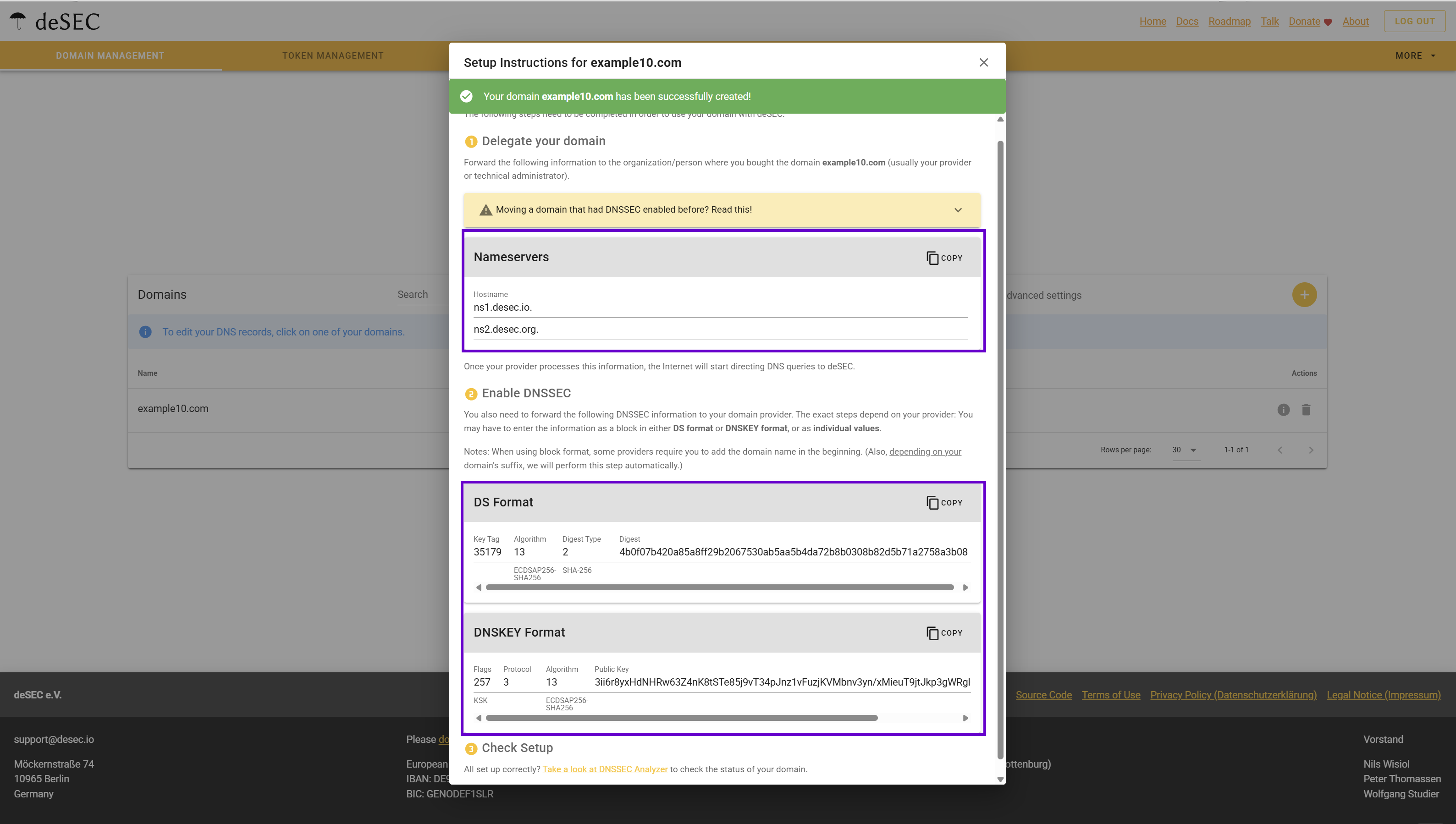 desec-domain-NS-DS-DNSKEY-records