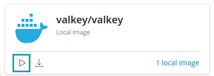 RunLocal Screenshot showing highlighted run local play button from the Valkey search