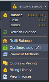 Configure Enscale automatic balance refill